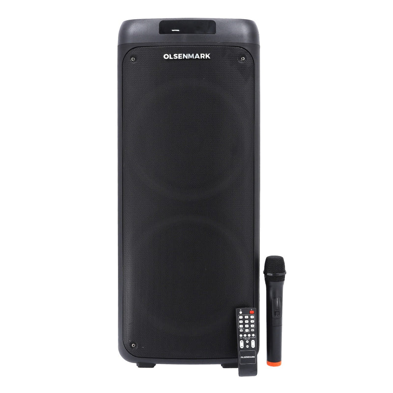 Rechargeable Party Speaker, LED Ring Flash Lights, OMMS1280 | FM Radio, Bluetooth Function | TWS Function | X-Bass Function | Remote Adapter | Remote Control | Portable Speaker - Tuzzut.com Q