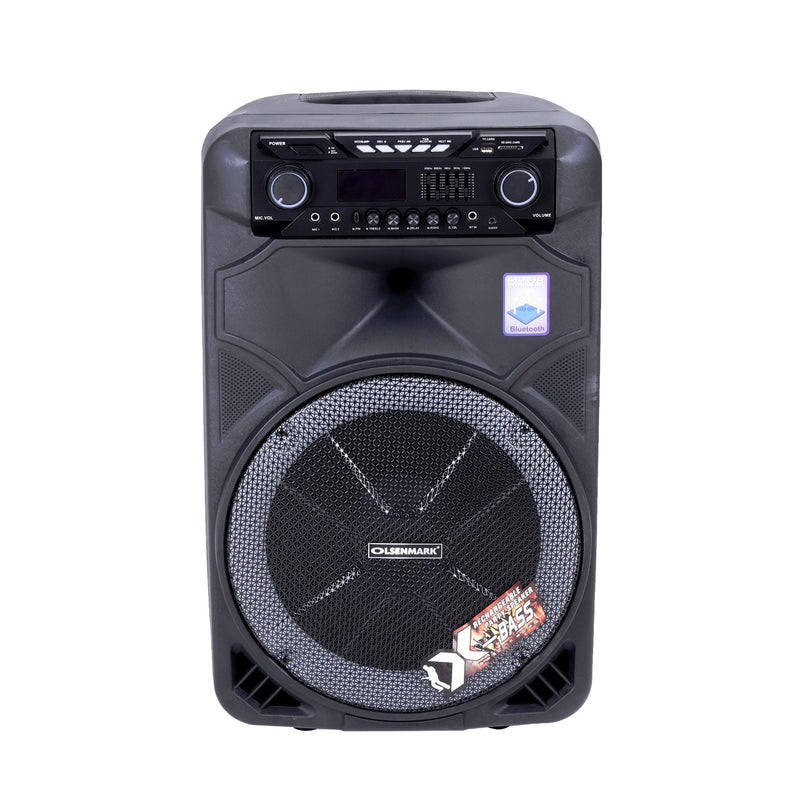 Olsenmark Party Speaker with USB, SD Card, FM, Aux-in | Remote Control | One Wireless Microphone | 5 Band Equalizer | LED Lights | Flashing Disco Lights & Strobe, TWS - Tuzzut.com Qatar Onlin