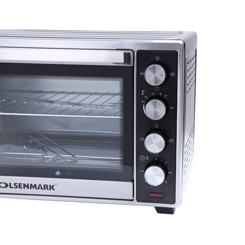 Olsenmark Electric Oven with Rotisserie, 45L - Electric Oven 2000W - 100-250 Adjustable Temperature, 60 min Timer Function - Multiple Cooking Functions & Grill - Tuzzut.com Qatar Online Shopp