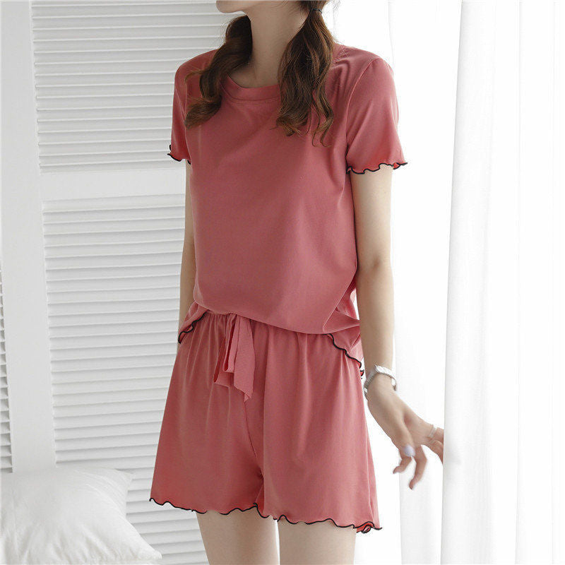 Women's Summer Top Shorts Cool Ice Silk Pajama Homewear-TS110 Women's Summer Top Shorts Cool Ice Silk Pajama Homewear-TS110