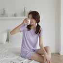 Women's Summer Top Shorts Cool Ice Silk Pajama Homewear-TS110 - Tuzzut.com Qatar Online Shopping