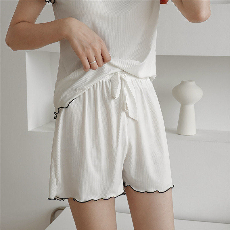 Women's Summer Top Shorts Cool Ice Silk Pajama Homewear-TS110 Women's Summer Top Shorts Cool Ice Silk Pajama Homewear-TS110