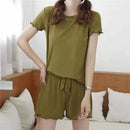 Women's Summer Top Shorts Cool Ice Silk Pajama Homewear-TS110 - Tuzzut.com Qatar Online Shopping