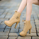 Women's High Heeled PU Leather Boots - 9988 - Tuzzut.com Qatar Online Shopping