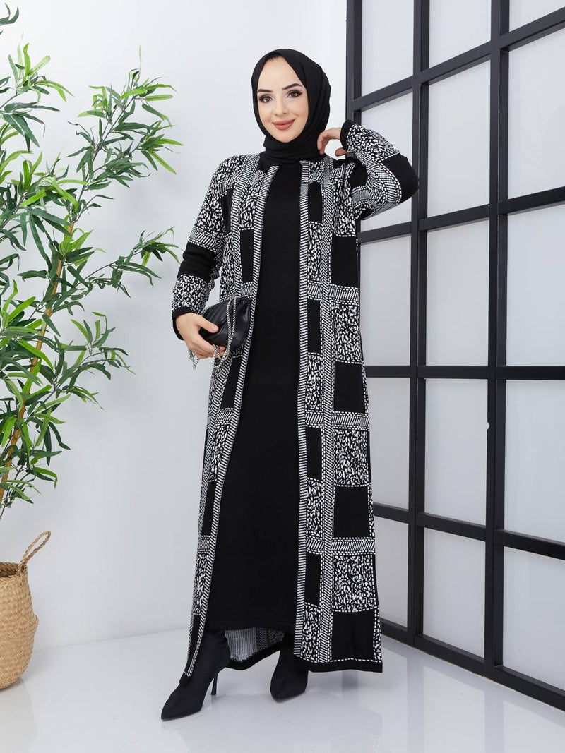 Turkish Long Cardigan Sweater Dress - Tuzzut.com Qatar Online Shopping