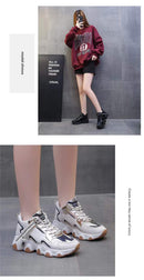 Women's Lace-up Vulcanized Mesh Sneakers Fashion Shoes - 7006 - Tuzzut.com Qatar Online Shopping