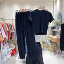 Women Pocket Pant with T-Shirt Set Casual Fashion Sport Suit SS0011 - Tuzzut.com Qatar Online Shopping