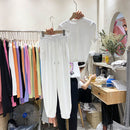 Women Pocket Pant with T-Shirt Set Casual Fashion Sport Suit SS0011 - Tuzzut.com Qatar Online Shopping