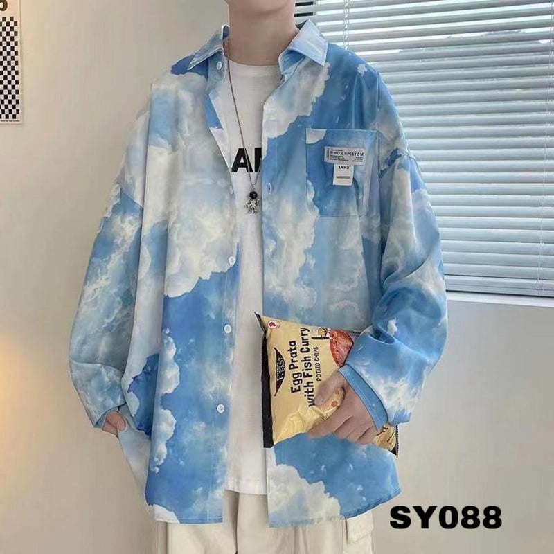 Men's Oversized Full Sleeve Chic Korean Style Shirt SY088 - Tuzzut.com Qatar Online Shopping