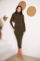 Turkish Winter Long High Neck Sweater - T800 - Tuzzut.com Qatar Online Shopping