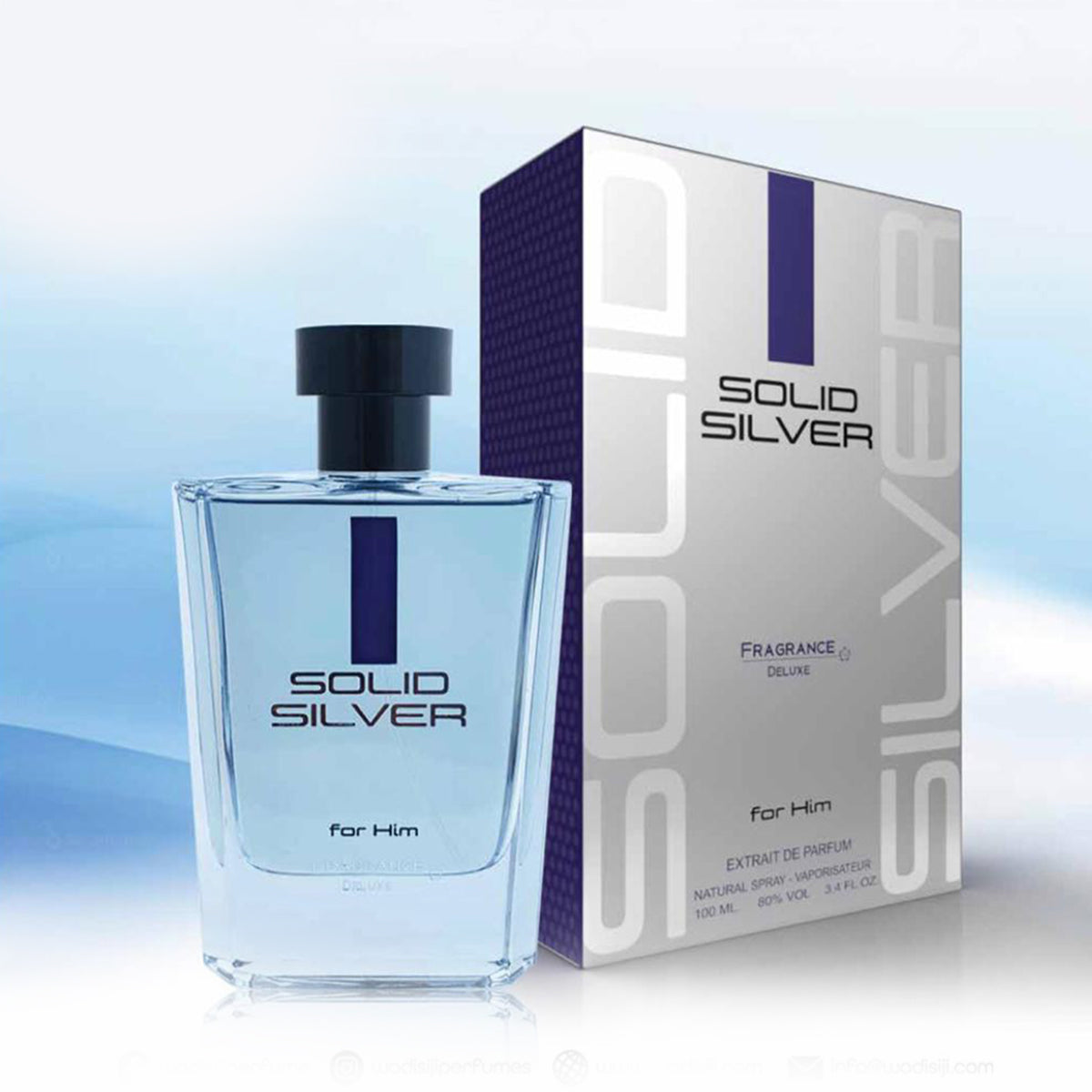 Solid Silver by DELUXE Extrait De Parfum 100ml for Men Solid Silver by DELUXE Extrait De Parfum 100ml for Men