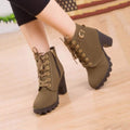 Women's Lace-up Buckle Ankle High Heels Boots Shoes - B-888 - Tuzzut.com Qatar Online Shopping