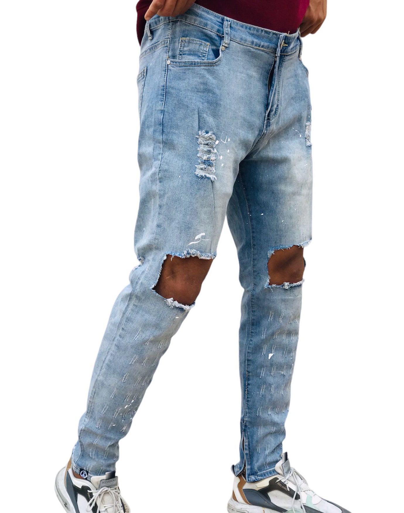SLIM FIT RIP & REPAIR PAINT SPLATTER DENIM JEANS S3220626 SLIM FIT RIP & REPAIR PAINT SPLATTER DENIM JEANS S3220626