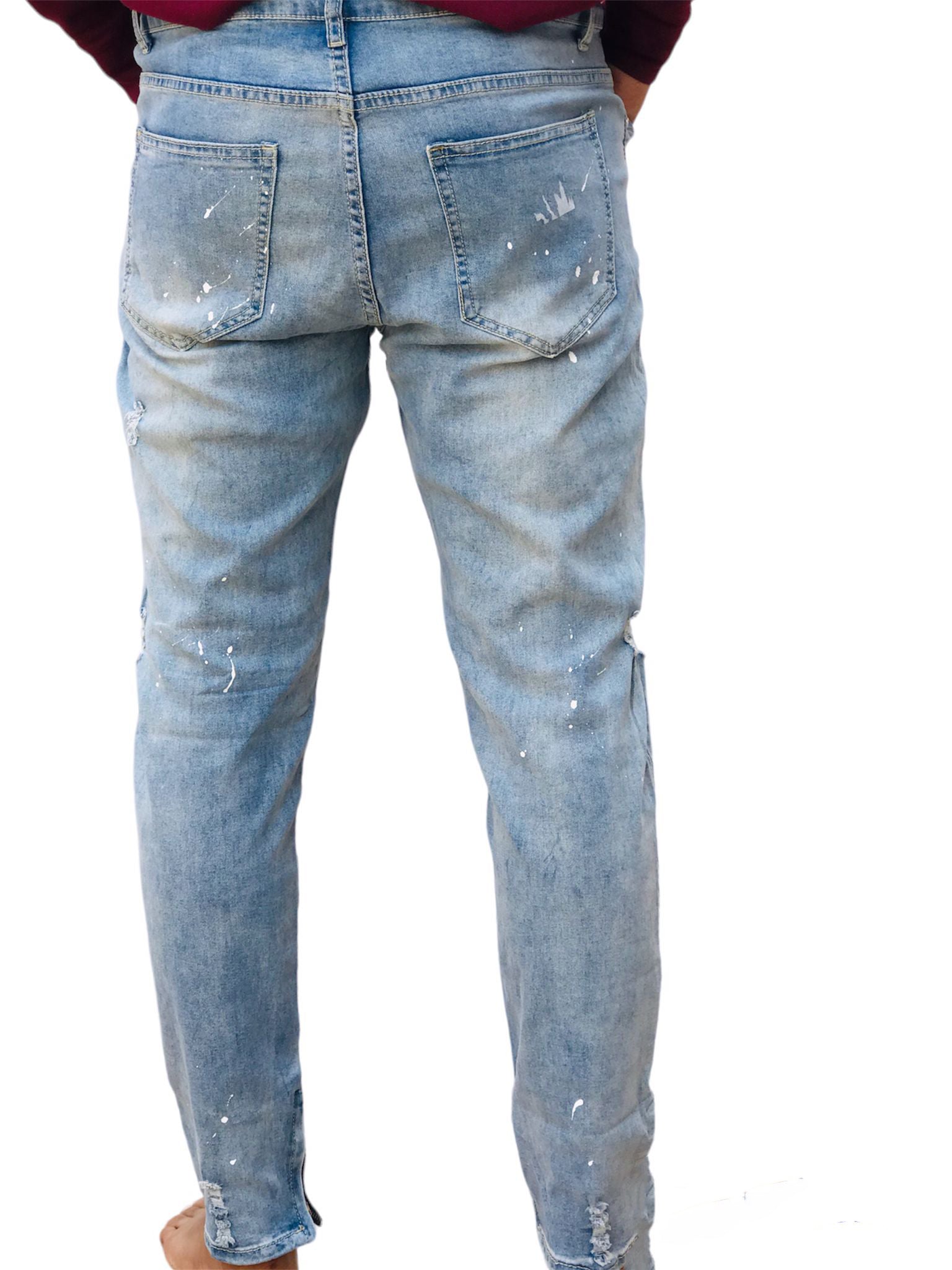SLIM FIT RIP & REPAIR PAINT SPLATTER DENIM JEANS S3220626 SLIM FIT RIP & REPAIR PAINT SPLATTER DENIM JEANS S3220626