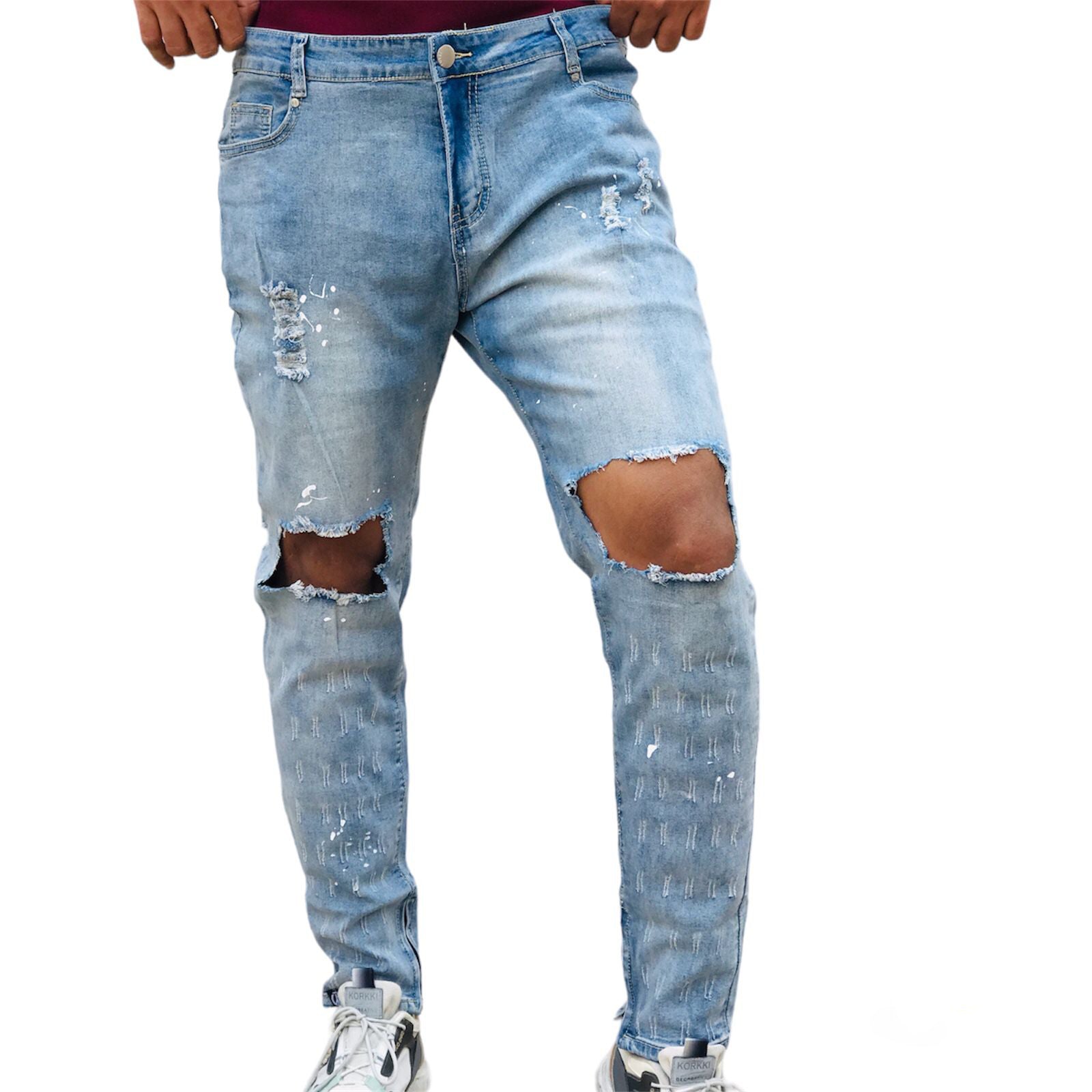 SLIM FIT RIP & REPAIR PAINT SPLATTER DENIM JEANS S3220626 SLIM FIT RIP & REPAIR PAINT SPLATTER DENIM JEANS S3220626