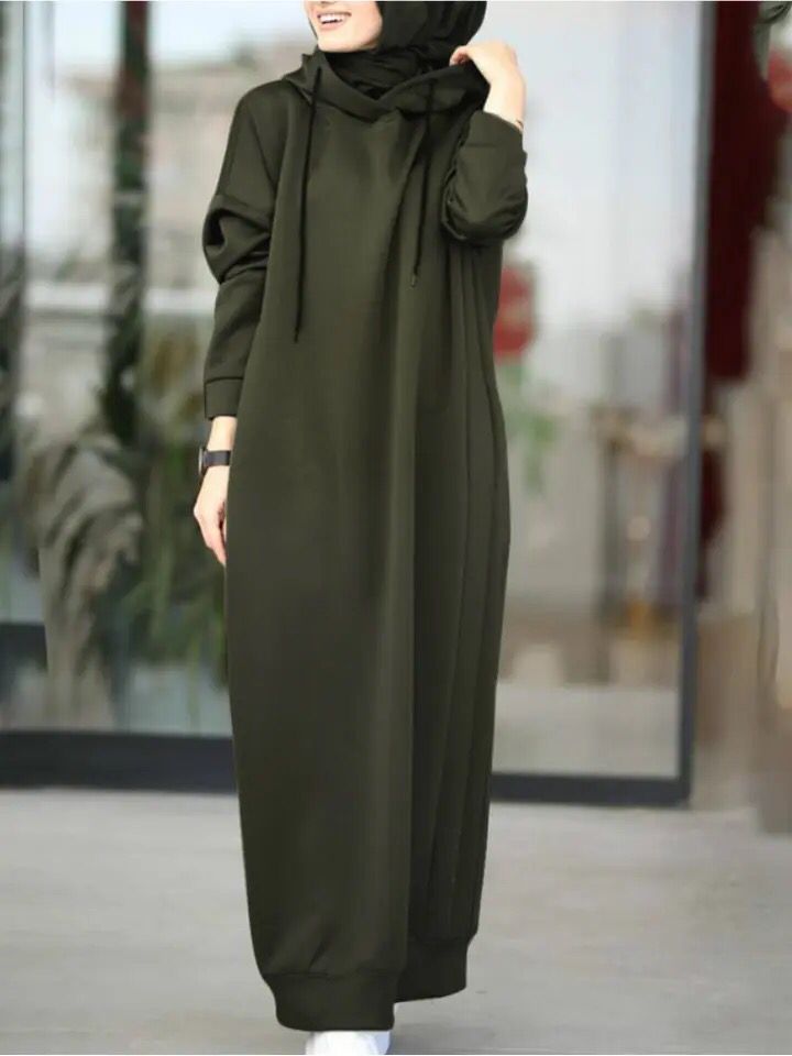 Women Stylish Hoodies Long Sleeve Maxi Dress S2756458 TUZZUT