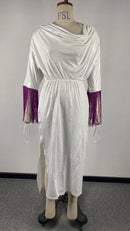 Fashionable New Women's Dress With Buttock Slit Tassels Sexy Solid Color Temperament Elegant Evening Dress S5016TR - Tuzzut.com Qatar Online Shopping