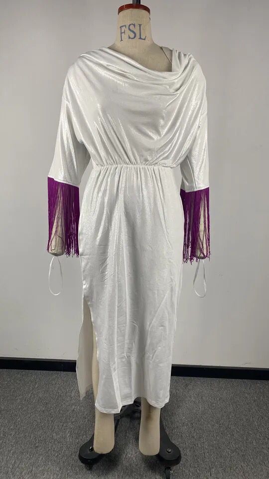 Fashionable New Women's Dress With Buttock Slit Tassels Sexy Solid Color Temperament Elegant Evening Dress 070575227 Fashionable New Women's Dress With Buttock Slit Tassels Sexy Solid Color Temperament Elegant Evening Dress 070575227