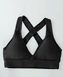 Women Workout Sports Bra Plain Cross Back Shockproof Yoga Vest with Pad Gym Fitness Quick Dry Tank Top Running Push Up Bralette S4745402 - Tuzzut.com Qatar Online Shopping