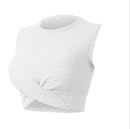 Women Jacquard Tie-Dye Yoga Corp Top Skinny Gym Tops Slim Fit Sleeveless Bubble Sports Workout Fitness T-Shirt S4562188 - Tuzzut.com Qatar Online Shopping