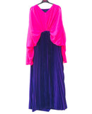 Summer Women Patchwork Lantern Sleeve Dress Casual One-word Neck Off-shoulder Irregular Hit Color Pleated Ruffed Dress Female X4781252 - Tuzzut.com Qatar Online Shopping