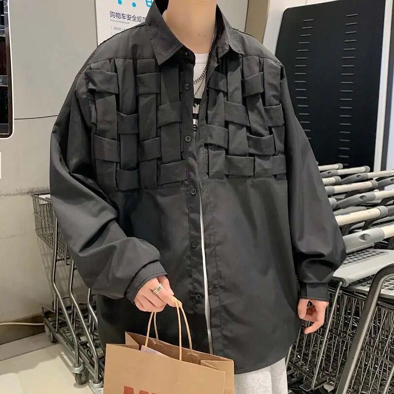 Shirts Men Long-sleeve Chic Solid Loose All-match Summer Breathable Fashion Streetwear Cool Teens Simple Youth Ins Casual Daily S4627801 Shirts Men Long-sleeve Chic Solid Loose All-match Summer Breathable Fashion Streetwear Cool Teens Simple Youth Ins Casual Daily S4627801