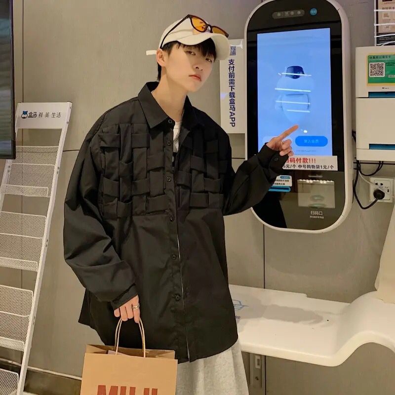 Shirts Men Long-sleeve Chic Solid Loose All-match Summer Breathable Fashion Streetwear Cool Teens Simple Youth Ins Casual Daily S4627801 Shirts Men Long-sleeve Chic Solid Loose All-match Summer Breathable Fashion Streetwear Cool Teens Simple Youth Ins Casual Daily S4627801
