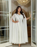 White Waisted Big A Dress S4807040 - Tuzzut.com Qatar Online Shopping