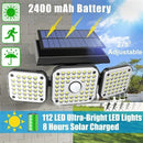 112 LED Solar Lamp 3 Modes Outdoor Waterproof Motion Sensor Wall Light 360 Degree Rotating Spotlight S4767764 - Tuzzut.com Qatar Online Shopping