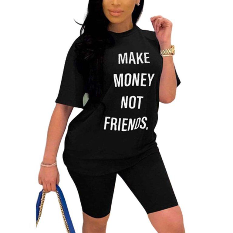 Women's Letter Printed Knee-Length 2 Piece Sets S4615070 Women's Letter Printed Knee-Length 2 Piece Sets S4615070