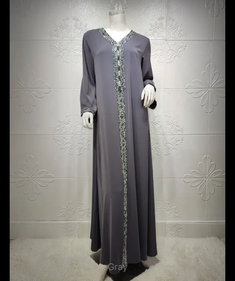 Arabic Dubai Abayas For Women Moroccan Caftan Evening Dress Eid Mubarak Islam Clothing Kimono Boubou Djellaba Femme S3623967 - Tuzzut.com Qatar Online Shopping