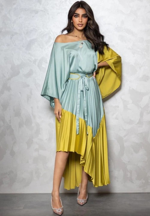 Satin Pleated 2 PC Skirt For Women S4651778 - Tuzzut.com Qatar Online Shopping