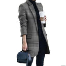 Autumn and Winter Coat A Variety of Women's Wool-blend Coat Fashion Lapel Print Slim Long Section of Women's Woolen Coat X30210 - Tuzzut.com Qatar Online Shopping