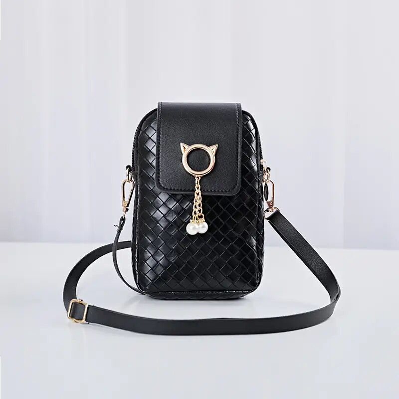 Spring Summer Mini Cross-body Mobile Phone Shoulder Bag Woven Pearl Tassel Cover-style Female Bag Shoulder Diagonal Bag S2599229 - Tuzzut.com Qatar Online Shopping