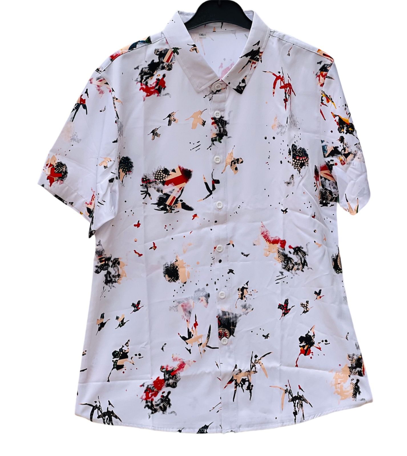 Men's Fashion White Collar Printed Shirt X1597175 Men's Fashion White Collar Printed Shirt X1597175