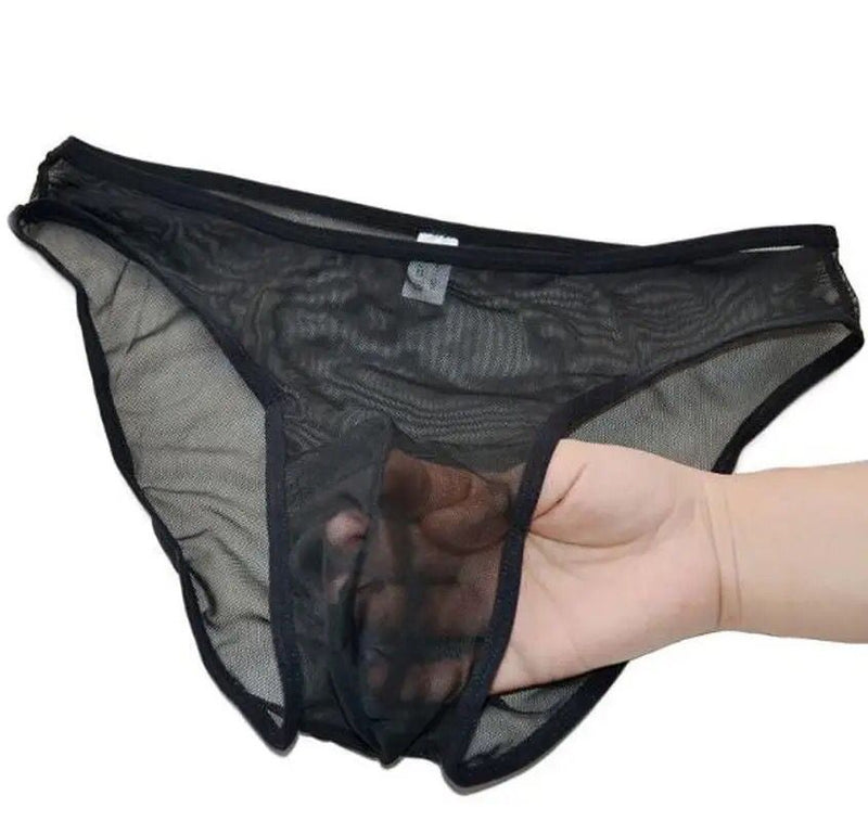 Low-Waist Sexy Underwear Men Viscose Transparent  Mesh Gauze Briefs Panties X1584838 - Tuzzut.com Qatar Online Shopping
