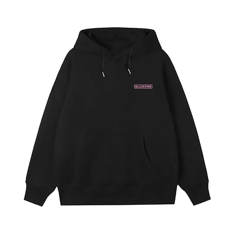 Mens Womens Hoodie Spring Korean Style Hooded Pullover Black Pink Print Autumn Oversized Swearshirt Streetwear S4788944 - Tuzzut.com Qatar Online Shopping