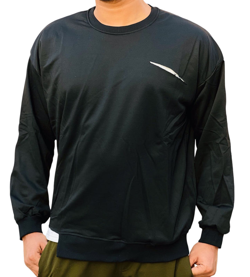 Men's Fashion Full Sleeve Black T-Shirt X3073759 - Tuzzut.com Qatar Online Shopping