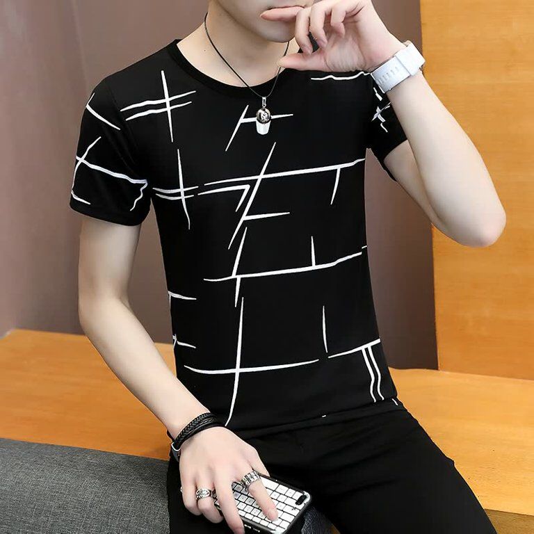 Byte Legend Men Short-Sleeved T-Shirt Style Slim Breathable All-Match S4679295 - Tuzzut.com Qatar Online Shopping