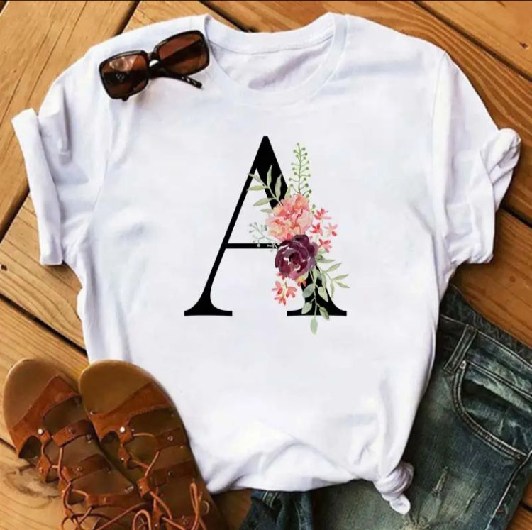 Spring Alphabet with Pink Flowers D Print T Shirt Women T Shirt Customize Name T Shirt Short Sleeve Female Woman Tee Top S4658281 Spring Alphabet with Pink Flowers D Print T Shirt Women T Shirt Customize Name T Shirt Short Sleeve Female Woman Tee Top S4658281