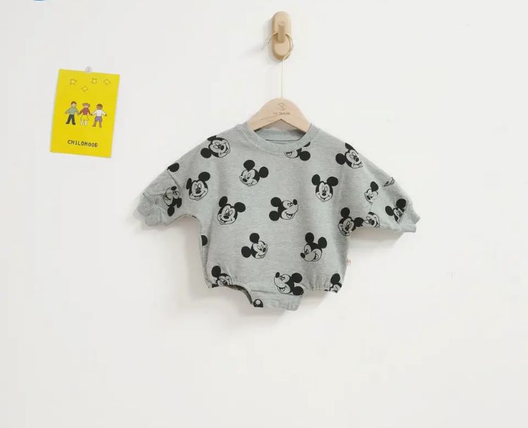 Baby Clothes Lapel Cartoon Mickey Baby Cotton Romper S4668939 - Tuzzut.com Qatar Online Shopping