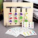 Kids Montessori Educational Wooden Toys Four Colors and Fruit Double Sided Pairing With Card Children Logical Reasoning Game Toy S4753446 - Tuzzut.com Qatar Online Shopping