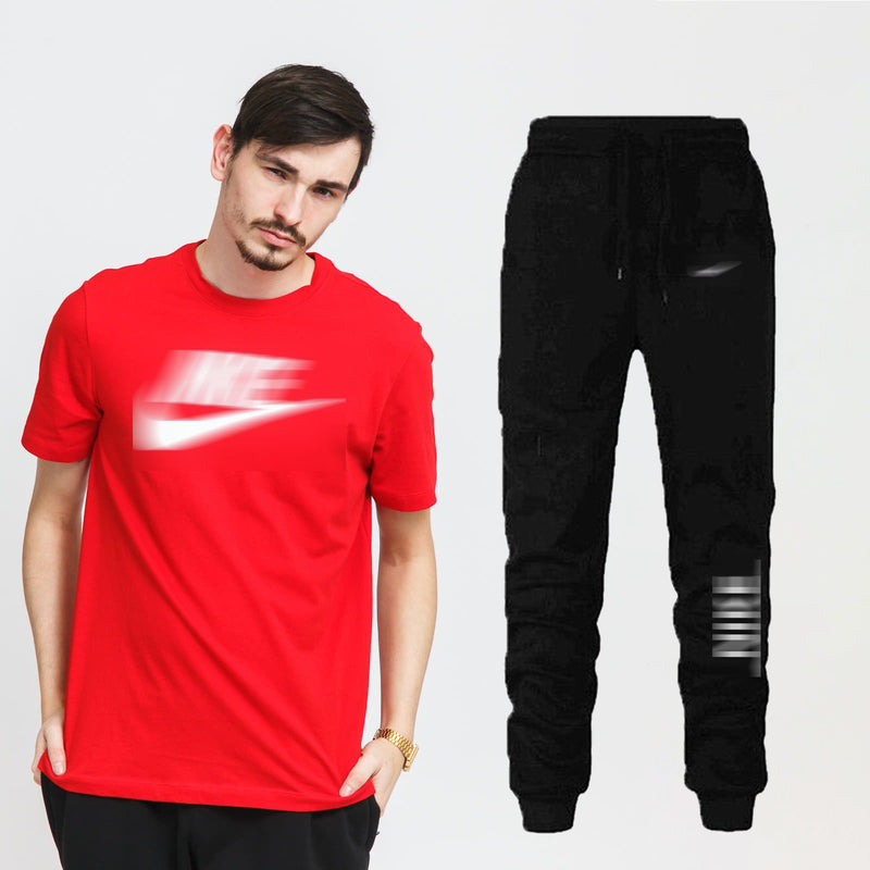 2 Pcs Men's Fashion T-Shirt & Shorts Set X1021052 - Tuzzut.com Qatar Online Shopping