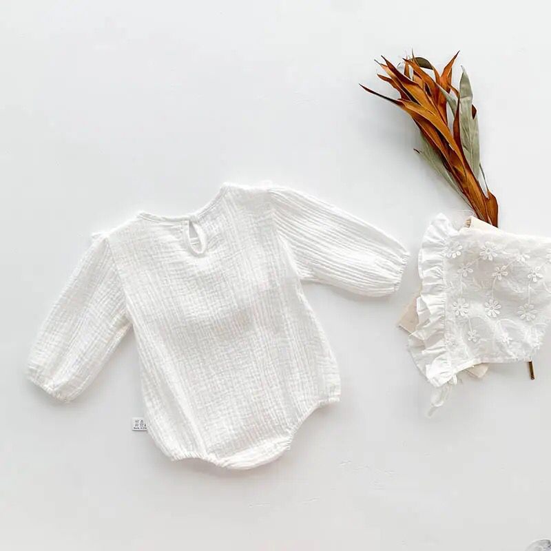 Spring Autumn Baby Girls Clothes Suit Infant Baby Girls Cotton Long Sleeve Embroidery Bodysuits Newborn Baby Girls Jumpsuit S4541360 - Tuzzut.com Qatar Online Shopping