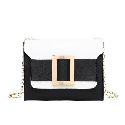 fashion korean style bump color Small square package pu stylish shoulder bag black and white ladies bag S1329147 - Tuzzut.com Qatar Online Shopping