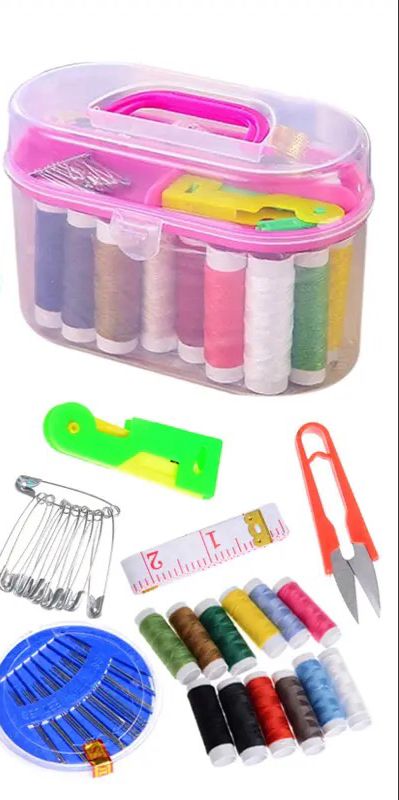 Portable Mini Manual Sewing Machine Portable Mini Travel PP Sewing Box Sewing Kits Set Cloth Fabric Handy Needlework Tool GYH X1486025 - Tuzzut.com Qatar Online Shopping