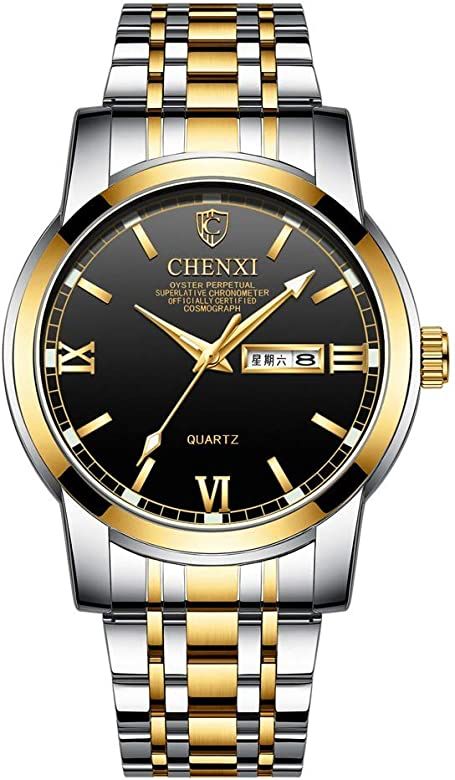 Dual Calendar Watch, Luminous Waterproof Stainless Steel Mechanical Watch, Men's Business Watch, Stainless Steel S852541 - Tuzzut.com Qatar Online Shopping