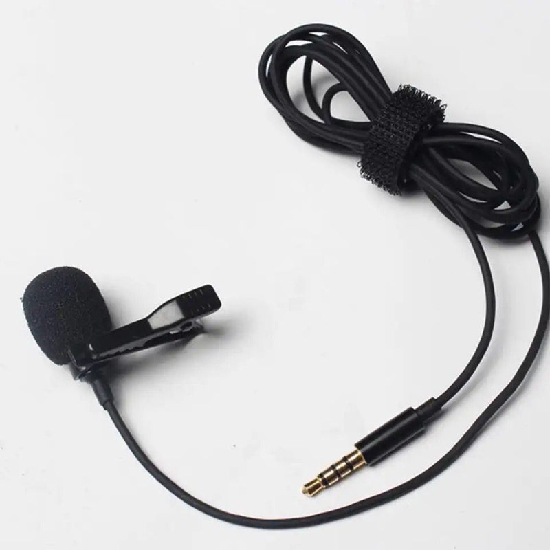 3.5mm Clip On Mini Lapel Lavalier Microphone Wide frequency response high sensitivity Full copper microphone 1.5 m shielded wire S4595770 - Tuzzut.com Qatar Online Shopping