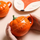 1 Pc Creative Ceramic Mugs With Lid Handmade Coffee Cups Pumpkin Shaped Tea Milk Breakfast Mug Oatmeal Yogurt Cup Unique Novelty Gift S3512789 - Tuzzut.com Qatar Online Shopping