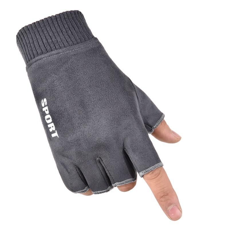 1 Pair Grey Color Fashionable Hand Gloves S4284103